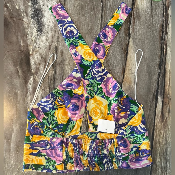 Zara Floral Halter Crop Top - Picture 6 of 15